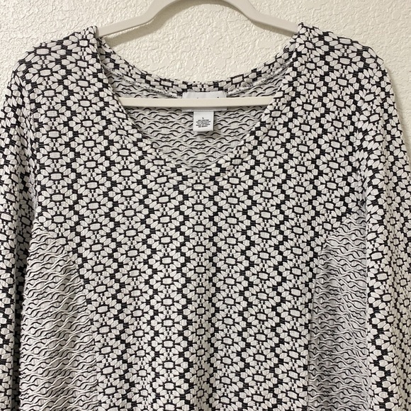 Peck & Peck Top Women's Large Textured 3/4 Sleeves Art to Wear - Picture 2 of 8